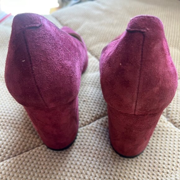 Steve Madden Savy Purple Suede Block Heel Pump Size 8.5M Slip On Shoes - Picture 5 of 10